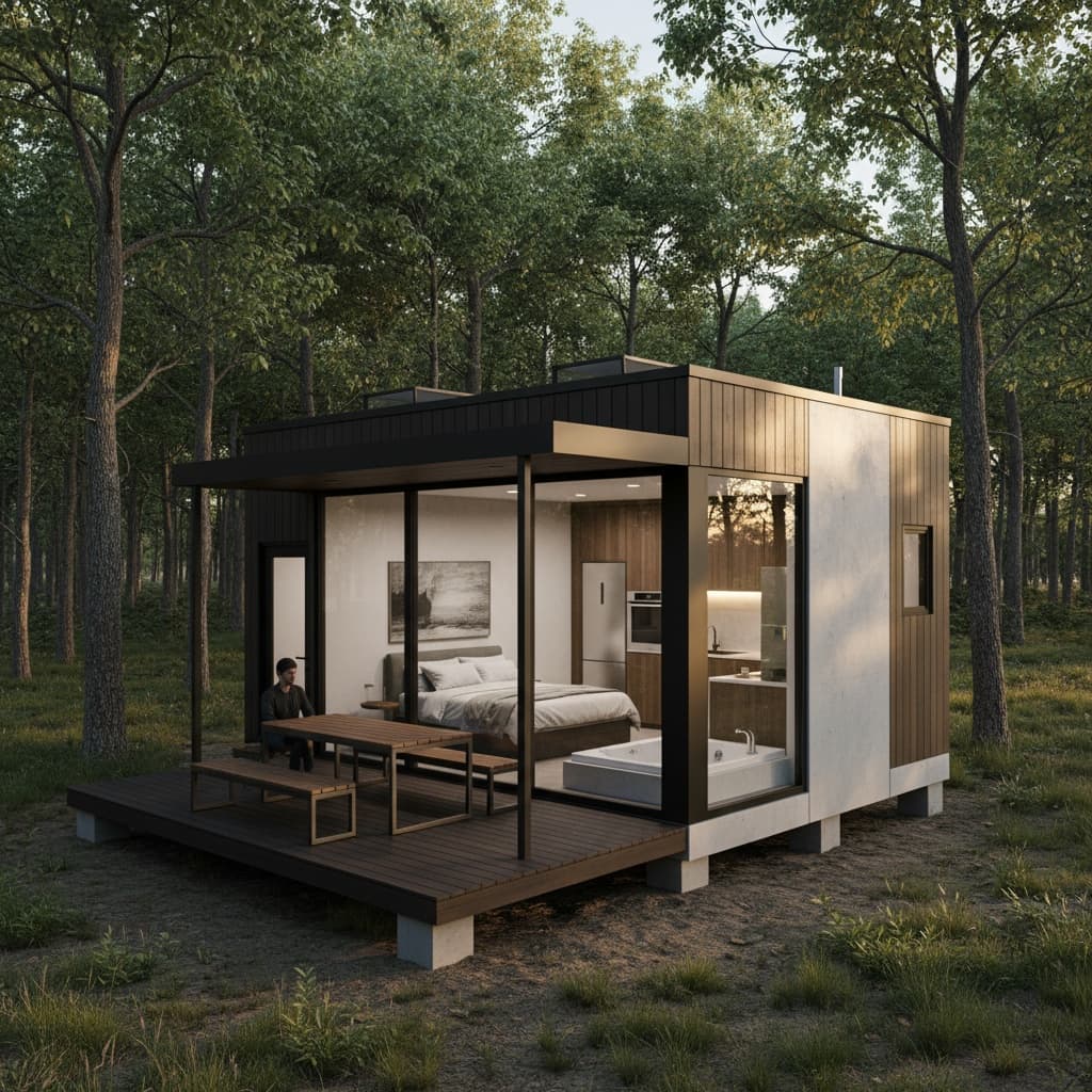 Modern Forest Tiny House - Exterior view