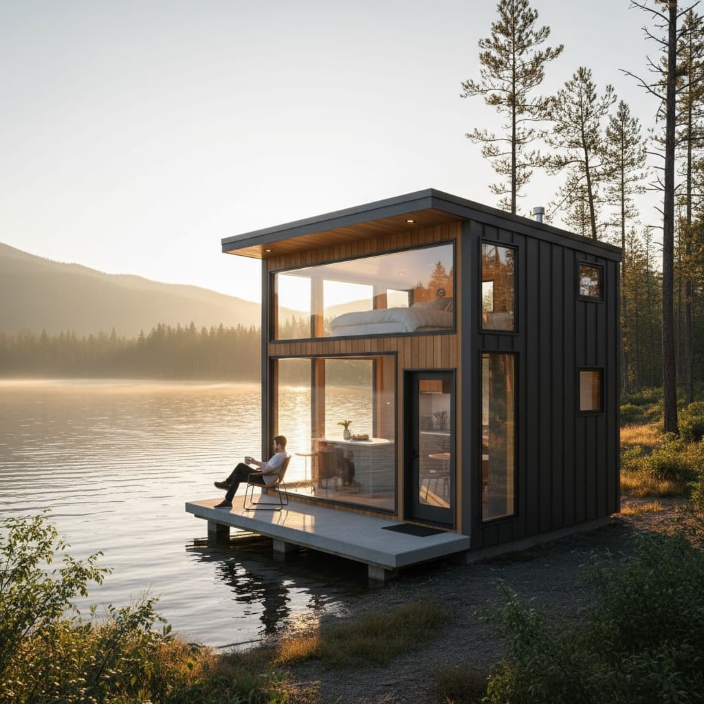 Modern lakeside Tiny House - Show Whole Loft - Just Show Kind - Show Whole Kind - Exterior view