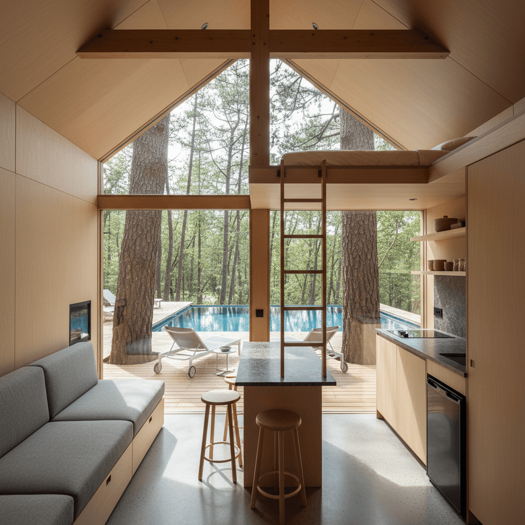 Modern Forest Tiny House - Interior view
