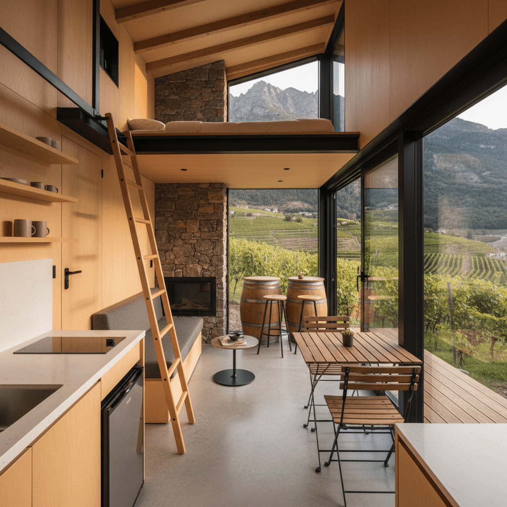 Modern mountain Tiny House - Interior view