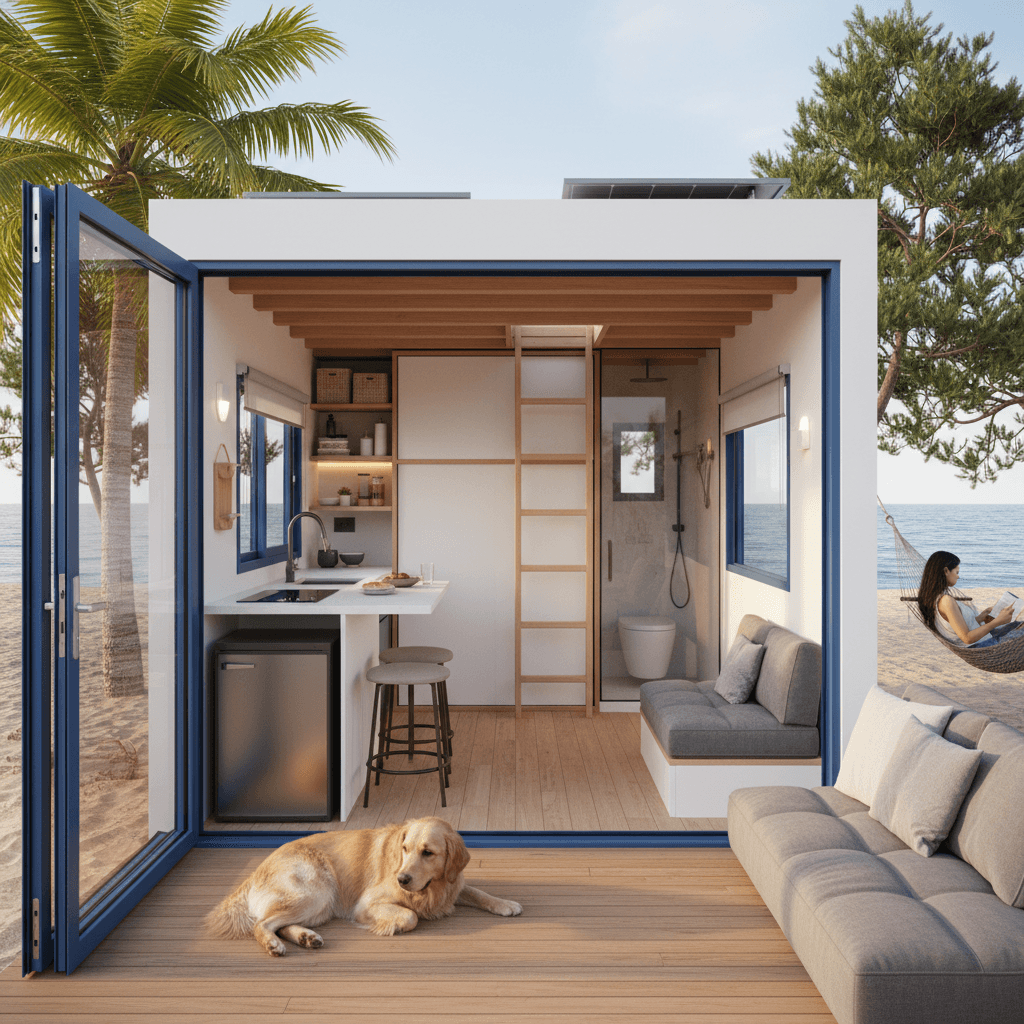 Modern Beach Tiny House - Interior view