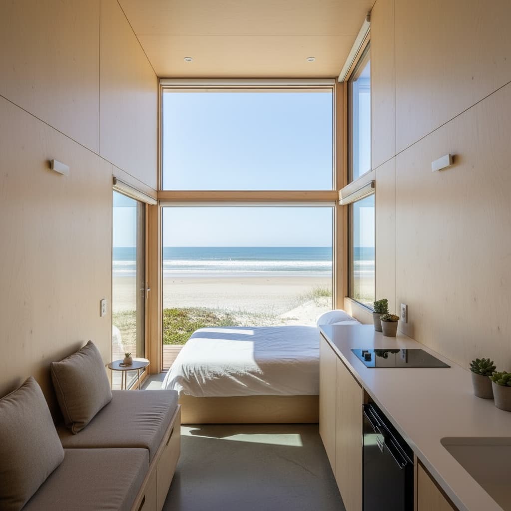 Modern Beach Tiny House - There Loft Kind - Interior view