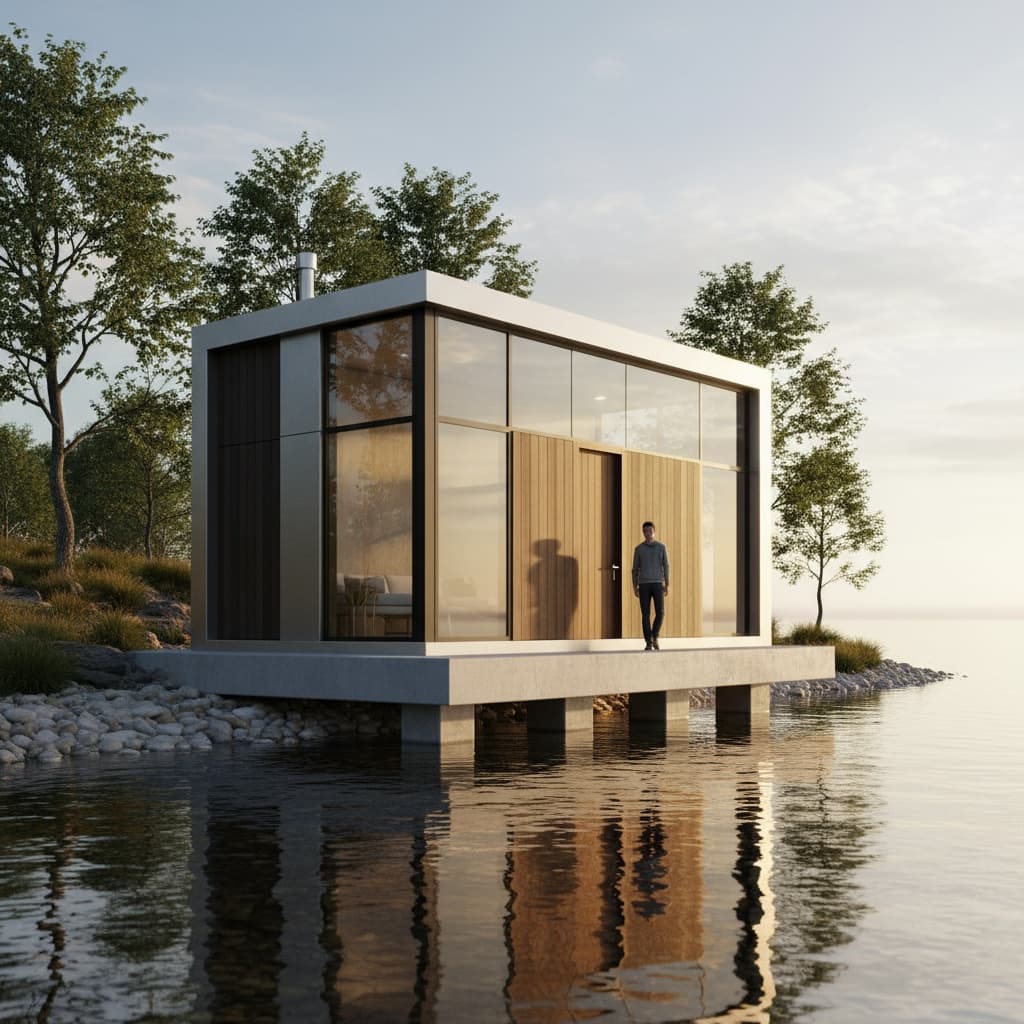 Modern lakeside Tiny House - Show Kind Loft - Exterior view