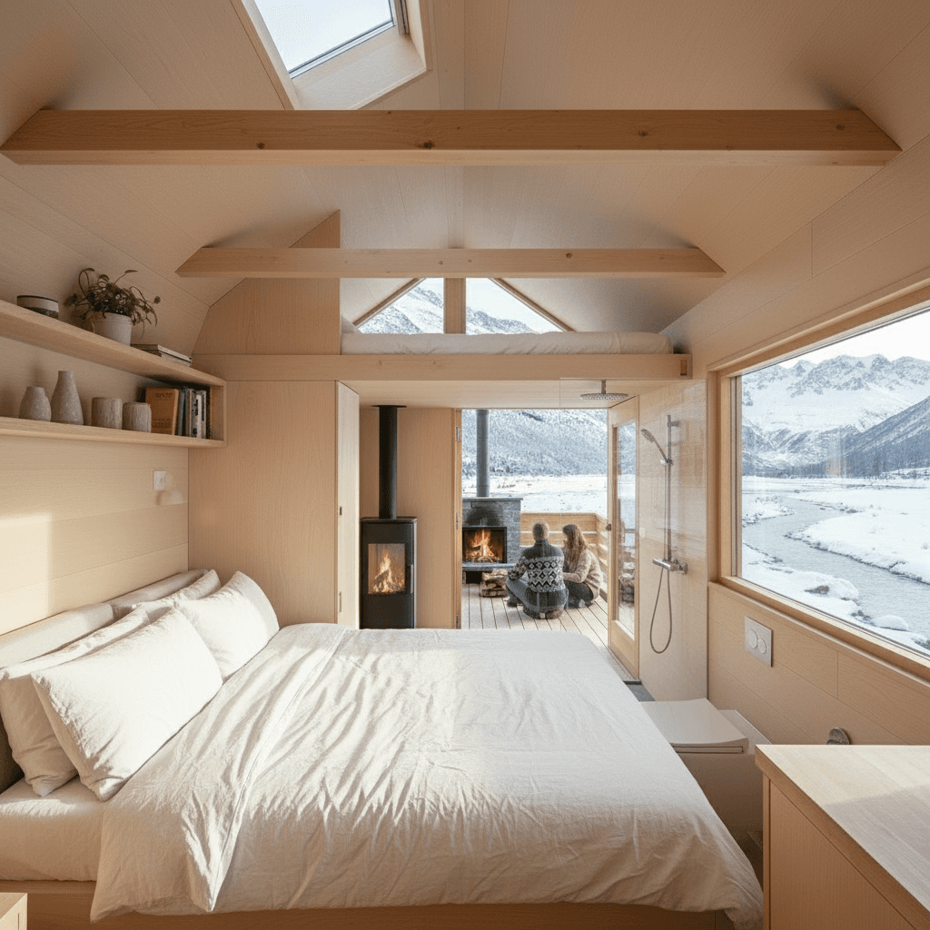 scandinavian mountain Tiny House - Kind Next Open - There Loft Show - Interior view