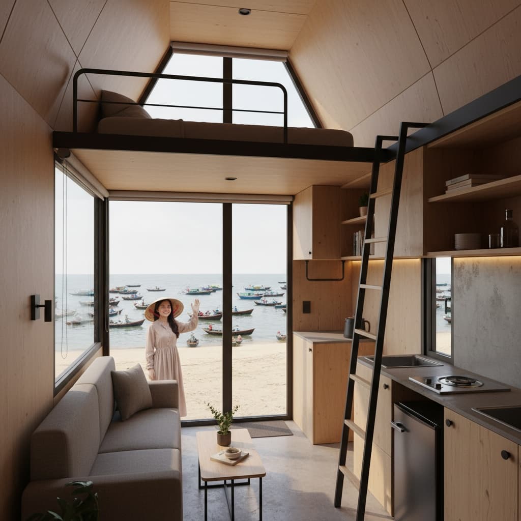 Modern Beach Tiny House - Sure Water Only - Interior view