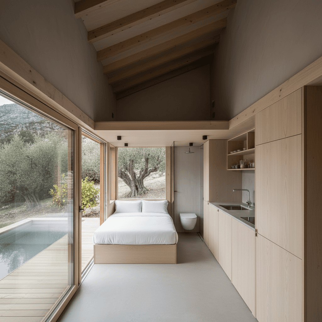 Minimalist mountain Tiny House - Loft There Loft - Interior view