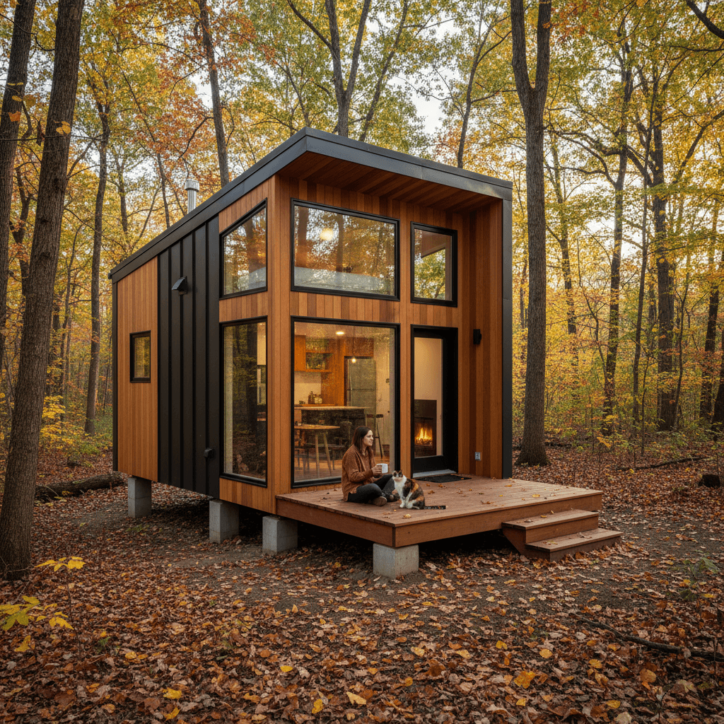 Modern Forest Tiny House - Show Whole Kind - Exterior view