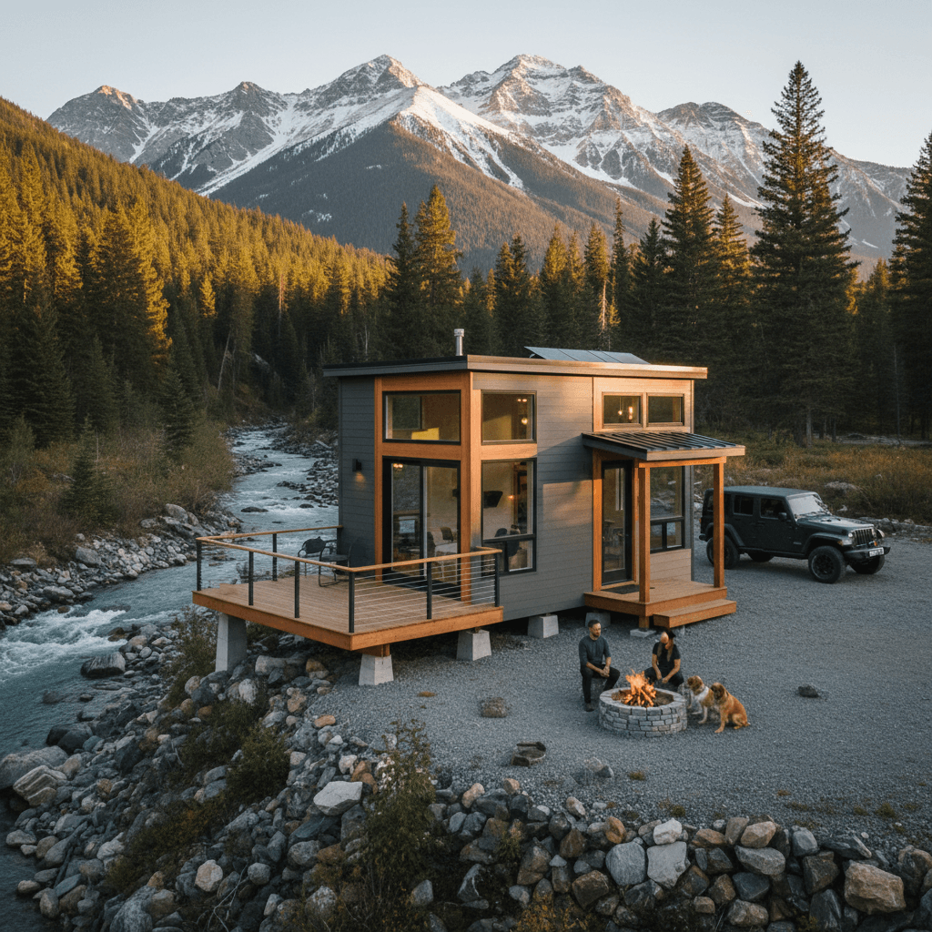 Minimalist mountain Tiny House - Exterior view