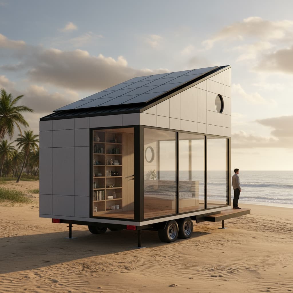 Modern Beach Tiny House - From Room Outside - Exterior view