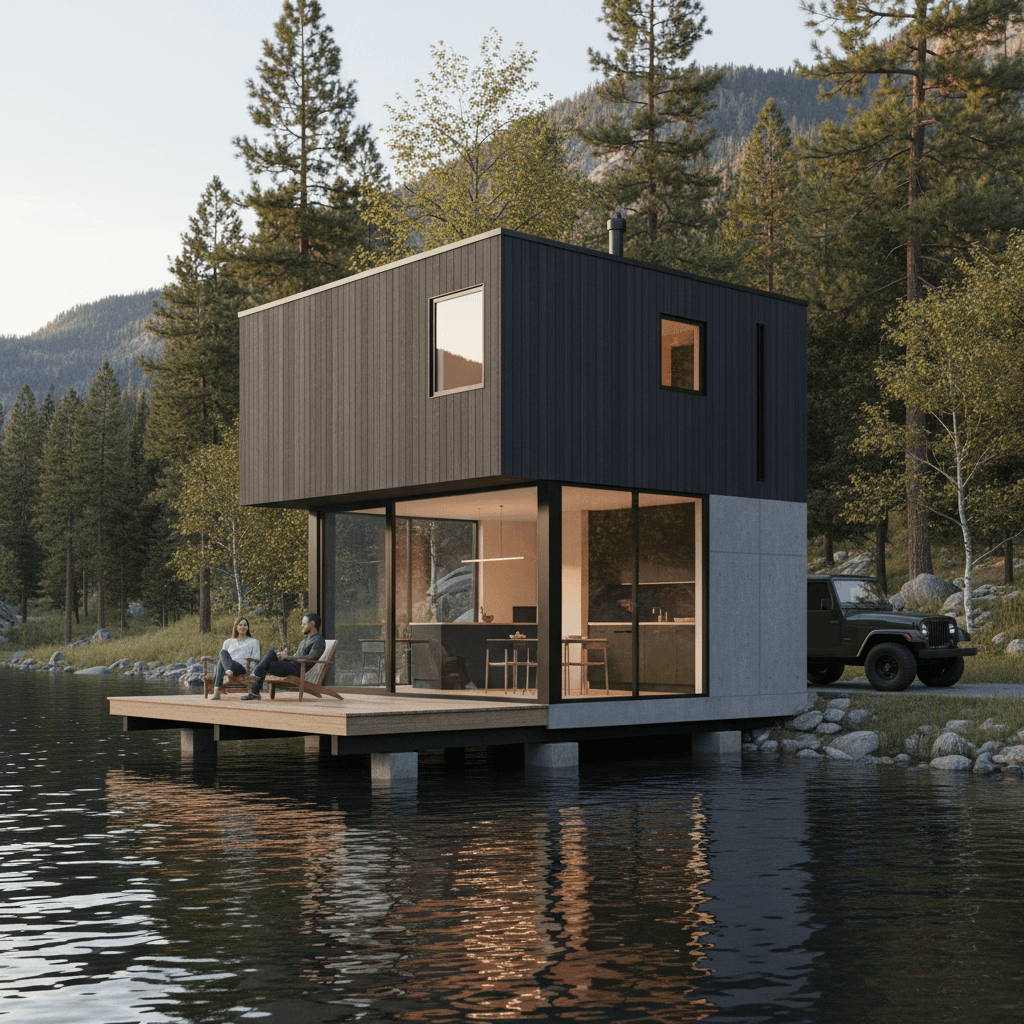 Modern lakeside Tiny House - Exterior view