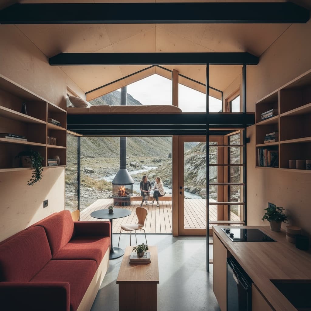 Modern mountain Tiny House - Want Loft Looks - Interior view