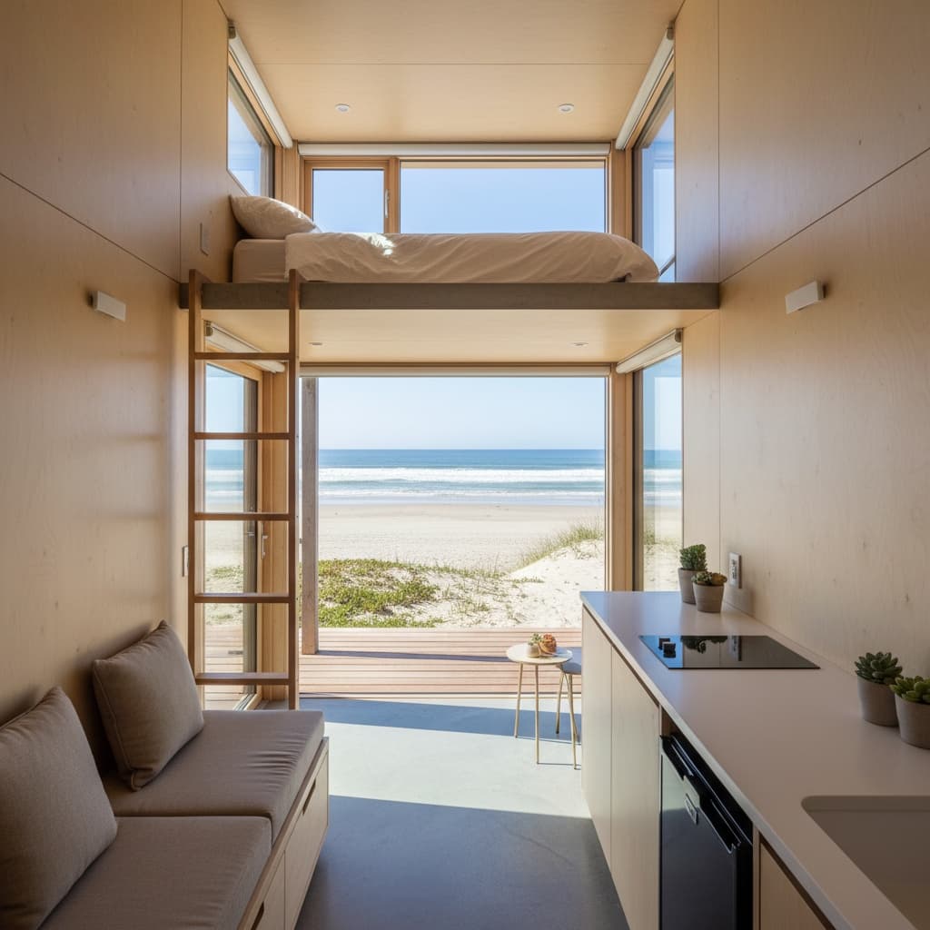 Modern Beach Tiny House - Interior view