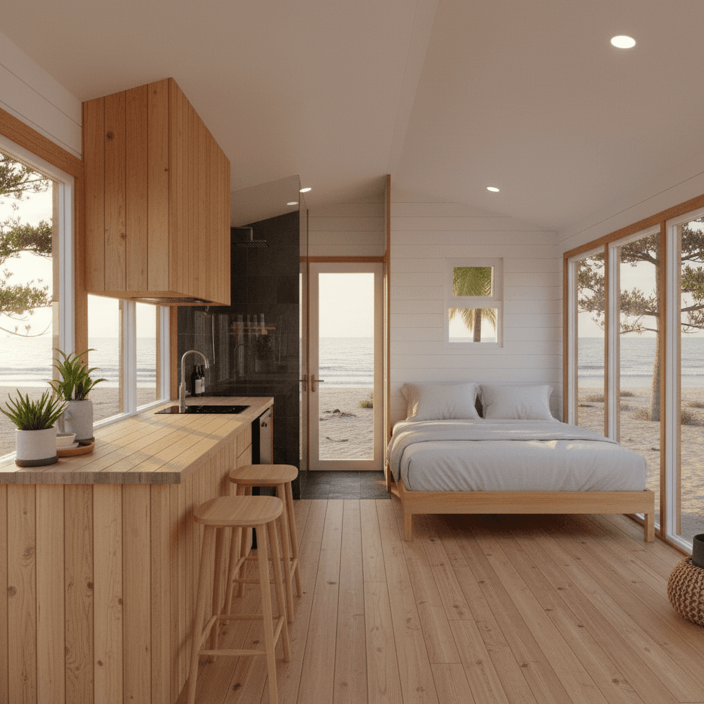 scandinavian Beach Tiny House - Only Show Living - Exterior view