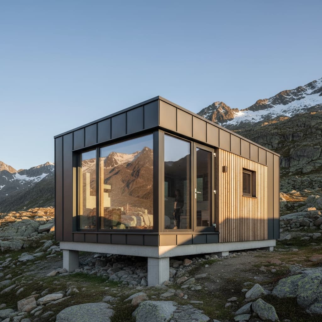 Modern mountain Tiny House - Show King Inside - Exterior view