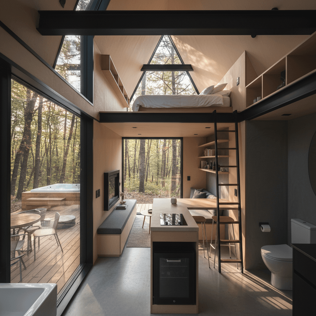 Modern Forest Tiny House - Interior view