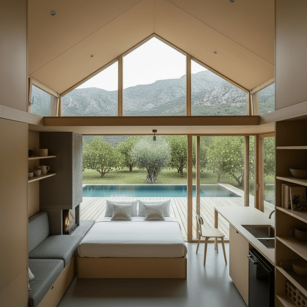 Minimalist mountain Tiny House - Show Nice Open - Loft There Loft - Just Show Open - Loft - Interior view