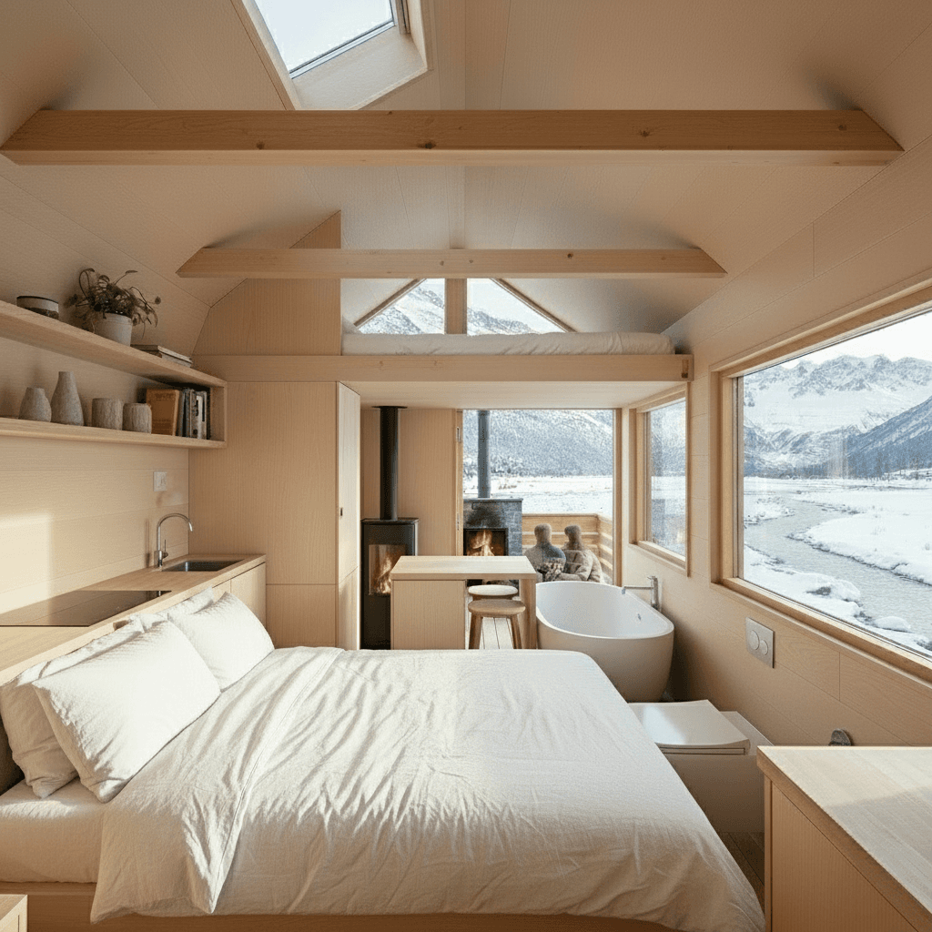scandinavian mountain Tiny House - Kind Next Open - There Loft Show - Move Toilet Shower - Give Nice Open - Interior view