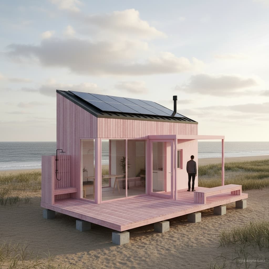 Minimalist Beach Tiny House - Pink Beach Should