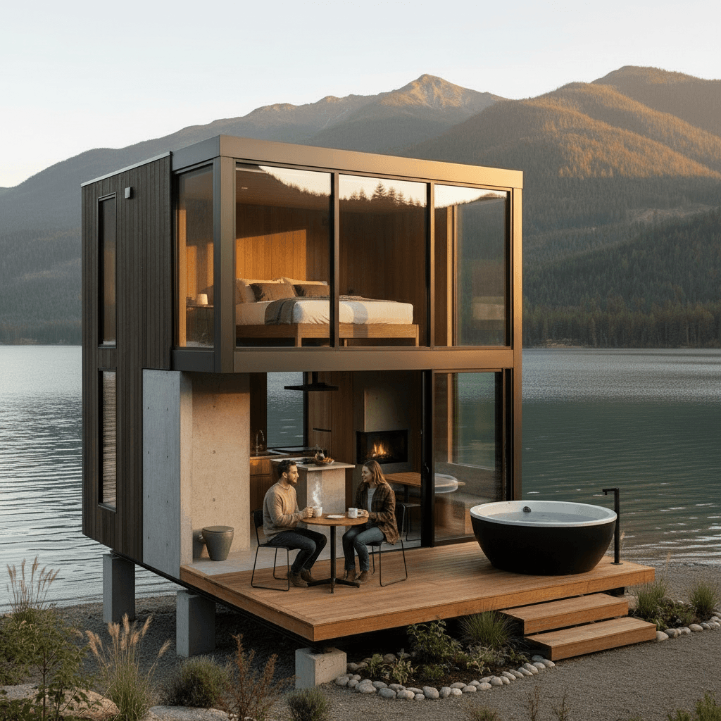 Modern lakeside Tiny House - Lake Side House
