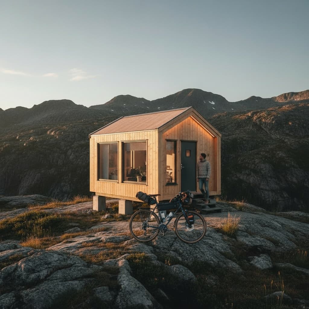 scandinavian mountain Tiny House - Bike Front House - Exterior view
